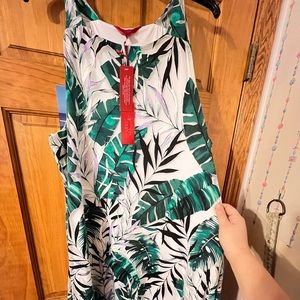 Jennifer Lopes Size XL Asymmetrical Tropical Pattern Dress